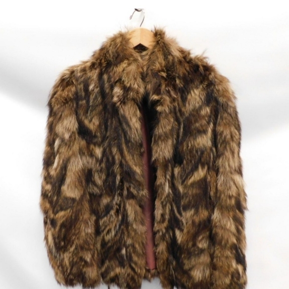 None Jackets & Blazers - Richly colored RACCOON COAT~full fluffy with drawstring
